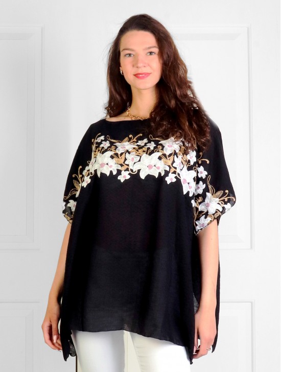 Floral Embroidery Breathable Top